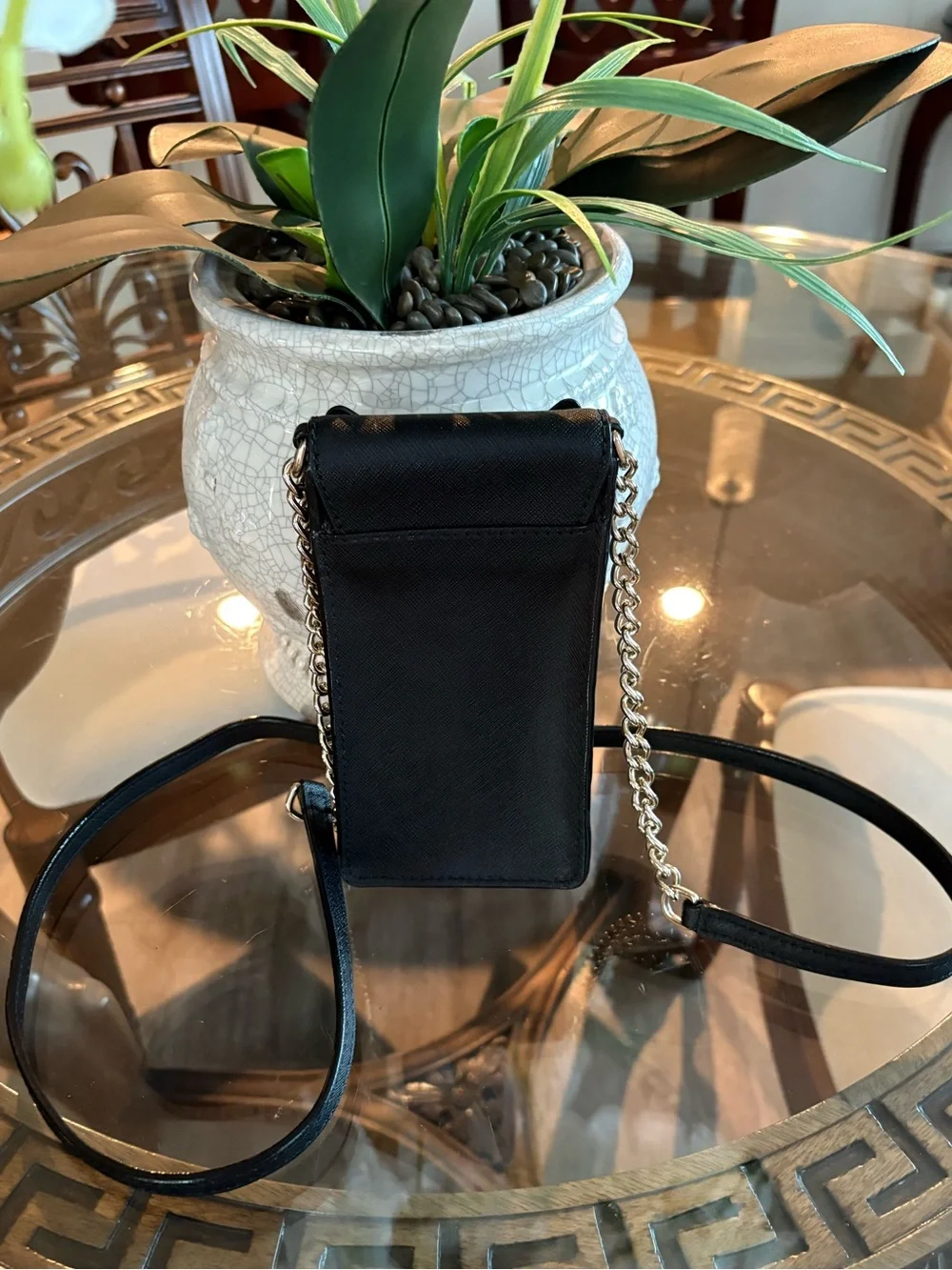 ♠️♠️KATE SPADE NEW YORK CAT NORTH SOUTH BLACK SAFFIANO LEATHER CROSSBODY BAG!